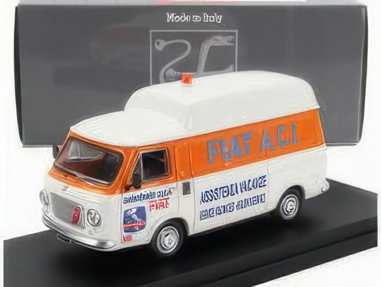 FIAT 238 テット アルト バン ACI アシスタンツァ ヴァカンツェ 1970 ホワイト オレンジ/ Rio 1/43 ミニカー