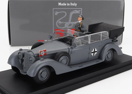 MERCEDES BENZメルセデスベンツ 770K 国防軍 将校 兵士 フィギュア付 1941 ブラック TV SERIES / RIO-MODELS 1/43 ミニカー