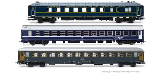 HOゲージ 鉄道模型 Rivarossi 3-piece set passenger cars Express 234/235 Remus FS Era IV DC