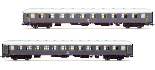 HOゲージ 鉄道模型 Rivarossi 2-piece set passenger cars Rapido 904-905 FS Era IV DC