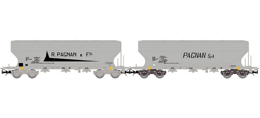HOゲージ 貨車 Rivarossi FS Uas型 穀物サイロ貨車 Pagnan 2両セット Era IV DC