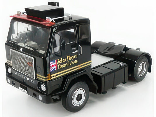 VOLVO F88 TRACTOR TRUCK TEAM LOTUS WITH UNION JACK 2ASSI 1978 BLACK/ROAD-KINGS 1/18ミニカー