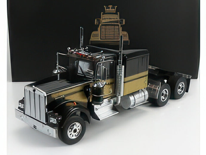 KENWORTH W900 TRACTOR TRUCK 3ASSI 1989 BLACK GOLD/ROAD-KINGS 1/18ミニカー