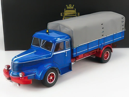 KRUPP TITAN SWL80 TRUCK CANVAS TOP TELONATO 2ASSI 1950 BLUE RED/ROAD-KINGS 1/18ミニカー