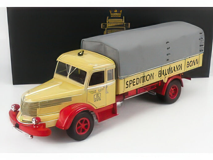 KRUPP TITAN SWL80 BAUMAN BON TRUCK CANVAS TOP TELONATO 2ASSI 1950 LIGHT YELLOW RED/ROAD-KINGS 1/18ミニカー