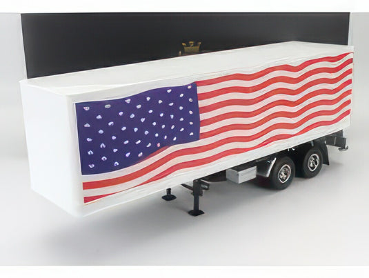 TRAILER TRAILER FOR TRUCK STARS & STRIPES LIVERY RIMORCHIO WHITE BLUE RED/ROAD-KINGS 1/18ミニカー