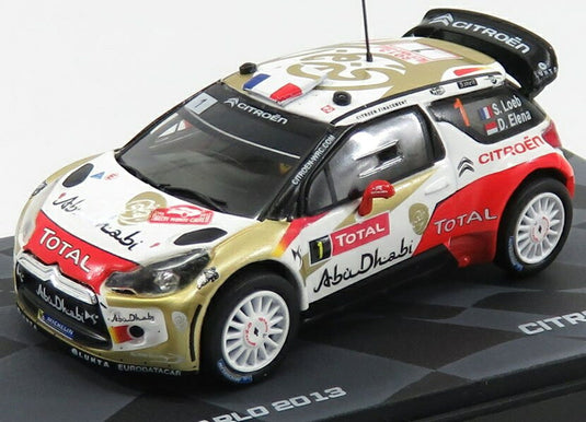 CITROENシトロエン DS3 WRC トタル アブダビ 優勝 モンテカルロラリー 2013 EAGLEMOSS-RALLY-MONTECARLO-COLLECTION / EDICOLA 1/43 ミニカー