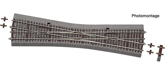 HOゲージ 鉄道模型 Roco Single slip turnout EKW10 with bedding 手動 DC