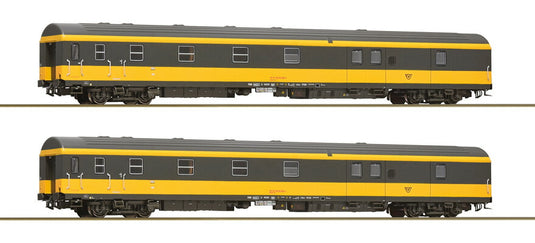 HOゲージ 鉄道模型 Roco 2両セット 郵便車 Oebb Era V DC 2-piece set: Railway mail car of the Oebb, Era V