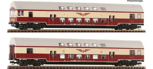 TTゲージ 鉄道模型 Roco DR 2階建て客車 Sputnik 2両セット1 Era IV DC