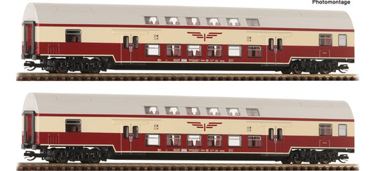 TTゲージ 鉄道模型 Roco DR 2階建て客車 Sputnik 2両セット2 Era IV DC