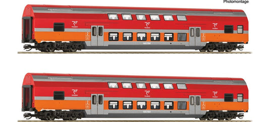 TTゲージ 鉄道模型 Roco Polregio 2階建て客車 2両セット Era VI DC