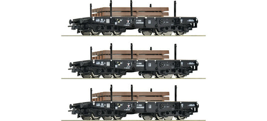 HOゲージ 鉄道模型 貨車 Roco ロコ NS 3 piece set heavy duty wagons Era III DC