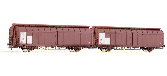 HOゲージ 鉄道模型 Roco ロコ PKP Cargo 2両連結スライドウォール貨車 Epoch VI DC Sliding wall wagon double unit