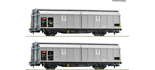 HOゲージ 鉄道模型 2両セット 有蓋車 Roco ロコ SBB Cargo Hbbillns Era VI 2-piece set DC