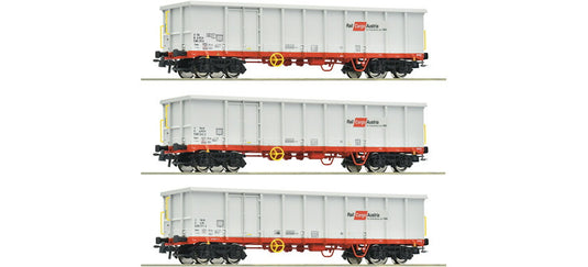 HOゲージ 鉄道模型 3両セット 無蓋車 Roco ロコ Oebb Eanos Era VI 3-piece set Eanos DC