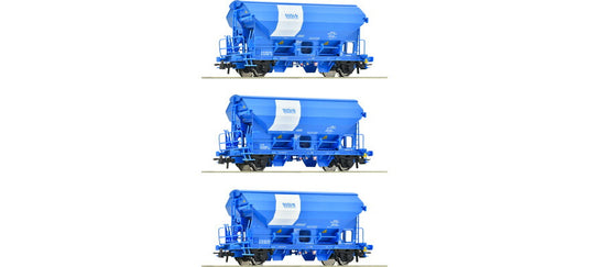 HOゲージ 鉄道模型 Roco ロコ Duslo 3 piece set swing roof wagon Era VI DC
