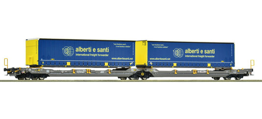 HOゲージ 車両 Roco ロコ フーパック Sdggmrss/T3000e Era VI Double pocket articulated wagon DC