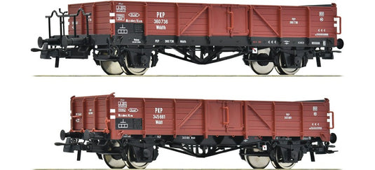 HOゲージ 貨車 Roco PKP Open freight cars 2-piece set Era III DC