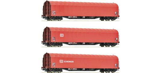 HOゲージ 鉄道模型 Roco ロコ DB AG 3両セット Rilns Era VI 3 piece set Sliding tarpaulin wagon DC
