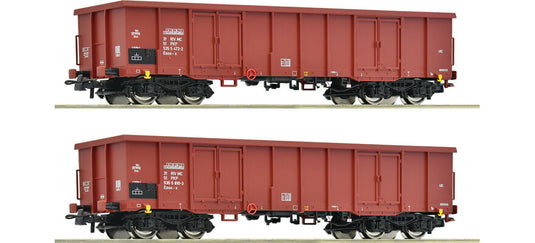 HOゲージ 車両 ロコ Roco PKP 2 piece set Open freight cars Era IV DC