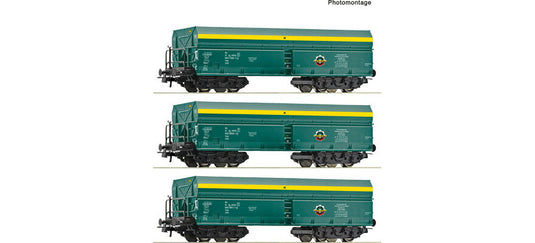 HOゲージ 車両 Roco ロコ PTKiGK 3 piece set Self unloading wagons era V VI Power system DC