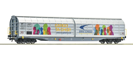 HOゲージ 鉄道模型 Roco ZSSK Cargo Habbillns スライディングウォール貨車 Era VI DC