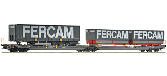 HOゲージ 鉄道模型 Roco HUPAC T3000e ダブルポケット貨車 DC