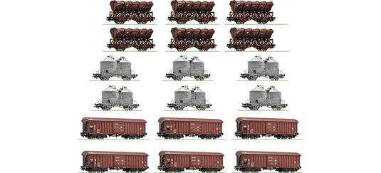 HOゲージ 鉄道模型 Roco DB 操車場・貨物車両 18両セット Era IV DC