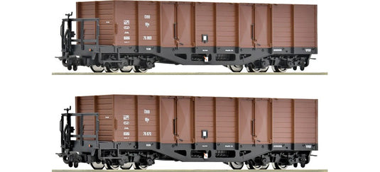 H0e 鉄道模型 Roco ロコ Oebb 無蓋貨車 2両セット Era IV DC