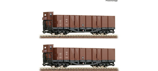 HOゲージ 鉄道模型 Roco ロコ OEBB 2 piece set Open freight cars Era IV DC