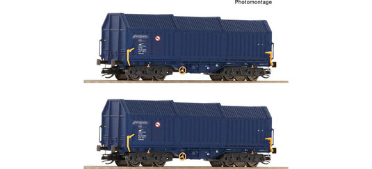 TTゲージ 鉄道模型 Roco ZSSK Cargo テレスコピックフード貨車 Era VI DC