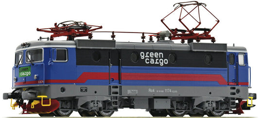 HOゲージ 鉄道模型 Roco ロコ Green Cargo Rc4 1174 Era VI DC DCC Electric locomotive Rc4 1174 Green Cargo