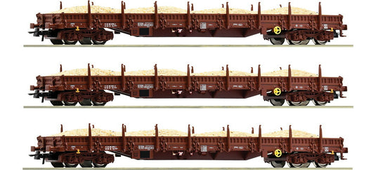 HOゲージ 鉄道模型 貨車 Roco ロコ DR Sandzug Era IV 3 piece set DR Sandzug wagon set Era IV Power system DC