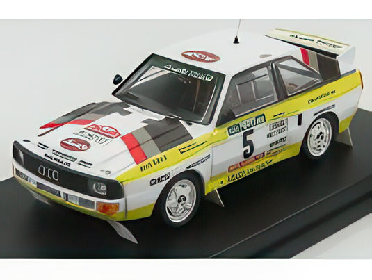 【予約】12月以降発売予定AUDI スポーツクワトロ チーム AUDI 3位 ラリー ポルトガル 1985 W.レール C.ガイストドルファー ホワイト イエロー/ Trofeu 1/43 150台限定ミニカー