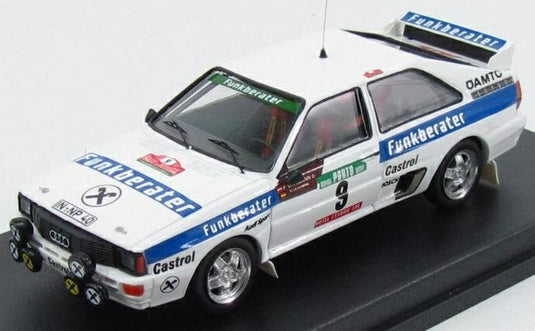 AUDI Quattro Funkberater N 9 ポルトガルラリー 1983 7位 F.ヴィットマン/P.ディークマン ホワイトブルー 150台限定/ Trofeu 1/43 ミニカー