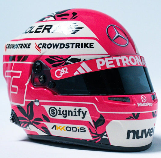 【予約】2026年発売予定BELL HELMET F1 ヘルメット ジョージ・ラッセル TEAM MERCEDES AMG #63 マイアミGP 3位 2025 ピンク/ホワイト / MINI HELMET 1/2 ミニカー