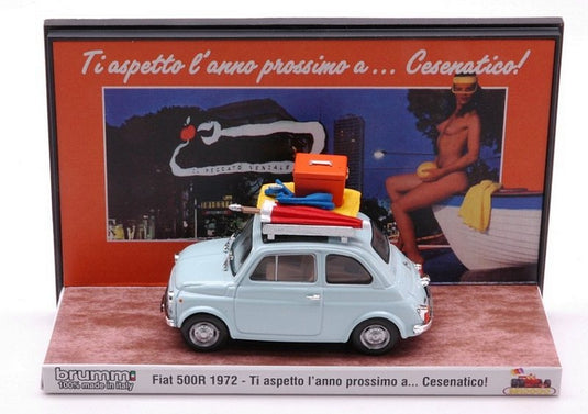 Fiatフィアット 500R Vacanze Italiane Ti aspetto lanno prossimo a Cesenatico / BRUMM 1/43 ミニカー