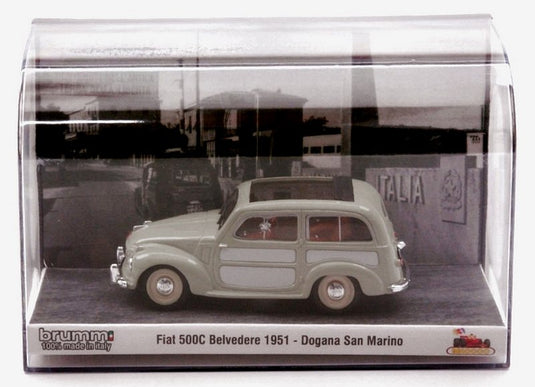 Fiatフィアット 500C Belvedereベルベデーレ 1951 Dogana di San Marino サンマリノ税関 / BRUMM 1/43 ミニカー
