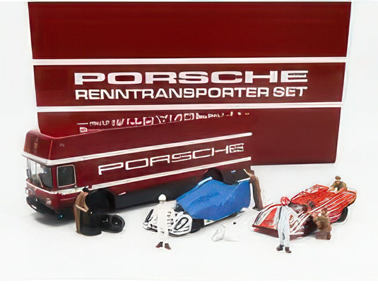 MERCEDES BENZ SET 3X O317 TRUCK CAR RENNTRANSPORTER 1968 + PORSCHE 917K 4.9L TEAM MARTINI RACING N 22 WINNER 24h L/BRUMM 1/43ミニカー