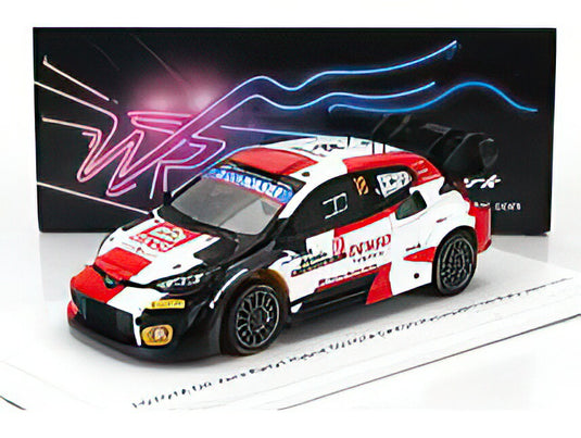 TOYOTA  YARIS GR HYBRID RALLY1 TEAM TOYOTA GAZOO RACING WRT N 18 5th RALLY JAPAN 2023 T.KATSUTA  AARON JOHNSTON  WHITE RED BLACK/Spark 1/43ミニカー