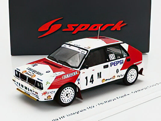 LANCIA  DELTA HF INTEGRALE 16V TEAM TELDE N 14 RALLY COSTA BRAVA 1991 LUIS MANZON  ALEX ROMANI  WHITE RED/Spark 1/43ミニカー