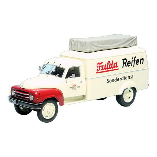 Hanomagハノマグ L28 ボックスタイプ Fulda Reifen Sonderdienst 1000台限定 / Schuco 1/43 ミニカー