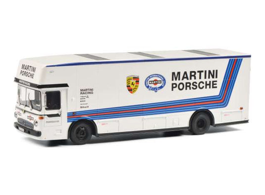Mercedes Benz レーシングトランスポーター マルティーニポルシェ ホワイト/Schuco 1/18ミニカー 1000台限定