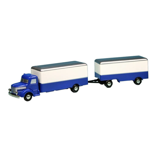 Kruppクルップ Titan ボックストラック トレーラー付き ブルー/ホワイト / Schuco 1/87 (Piccolo) ミニカー