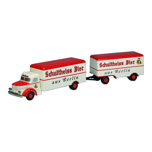 Krupp Titan ボックストラック トレーラー Schultheiss Bier 2222台限定 / Schuco 1/87 (Piccolo) ミニカー