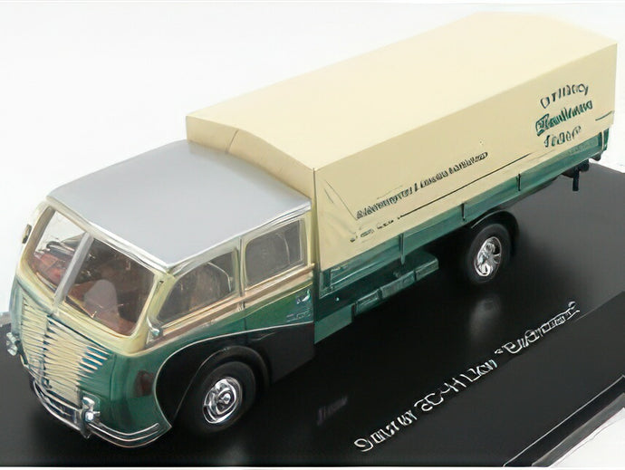 SAURER 3CH LKW TELONATO TRANSPORT BACHMANN 1954 GREEN CREAM SILVER/SCHUCO 1/43ミニカー