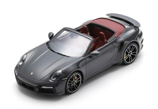 【予約】PORSCHEポルシェ 911 992 ターボ S カブリオレ オープン 2022 グレー / SCHUCO 1/18 ミニカー