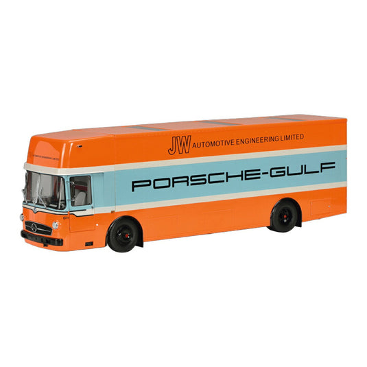 Mercedes Benzメルセデスベンツ O 317 K レースカー トランスポーター Porscheポルシェ-Gulf / Schuco 1/18 ミニカー