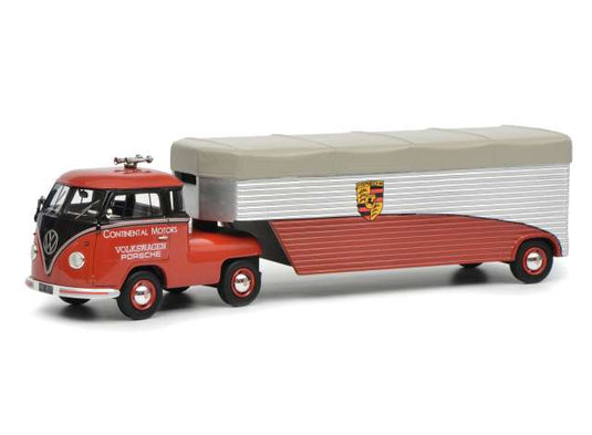フォルクスワーゲン T1b ポルシェ輸送車 レッド 1/64 ワーゲンバス / Schuco 1/64 ミニカー